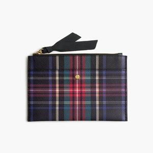 J. Crew Bags - NWT J. Crew Stewart Plaid Leather Clutch J. Crew Bags - NWT J. Crew Stewart Plaid Leather Clutch